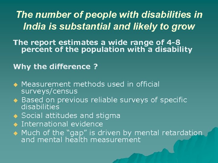 The number of people with disabilities in India is substantial and likely to grow