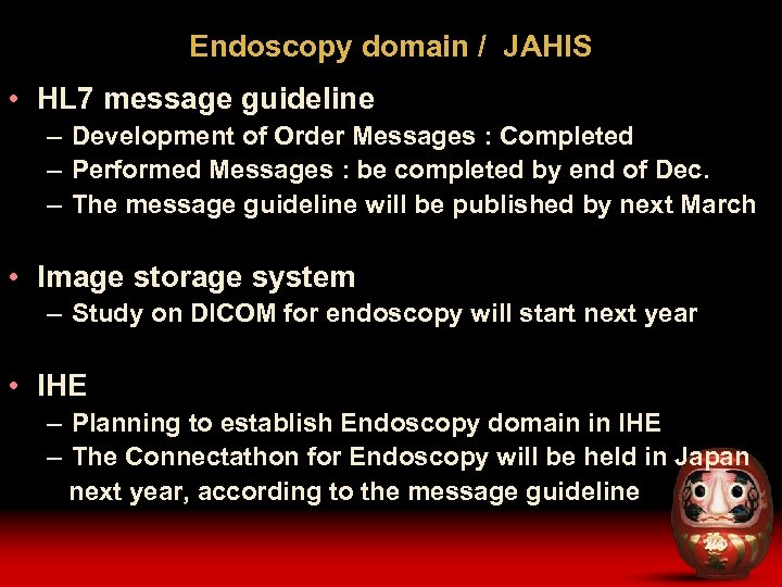 Endoscopy domain / JAHIS • HL 7 message guideline – Development of Order Messages