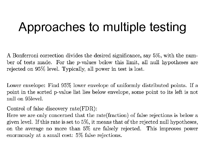 Approaches to multiple testing 