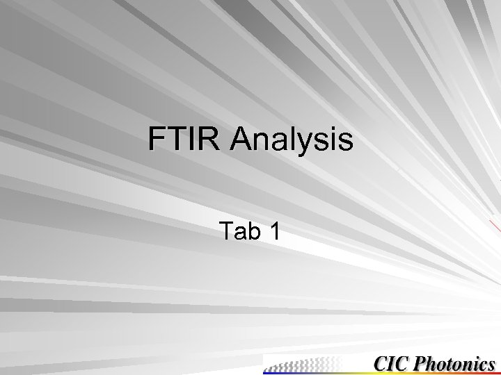 FTIR Analysis Tab 1 
