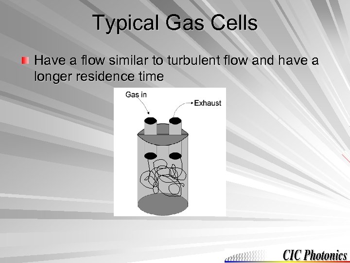 Typical Gas Cells Have a flow similar to turbulent flow and have a longer