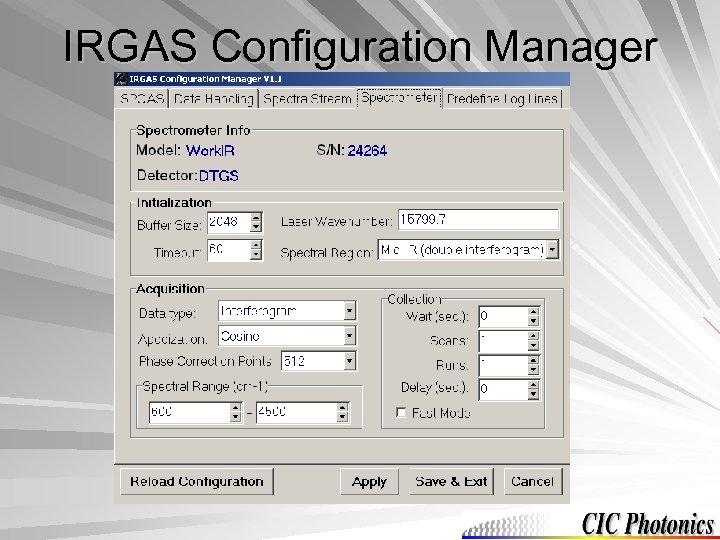 IRGAS Configuration Manager 