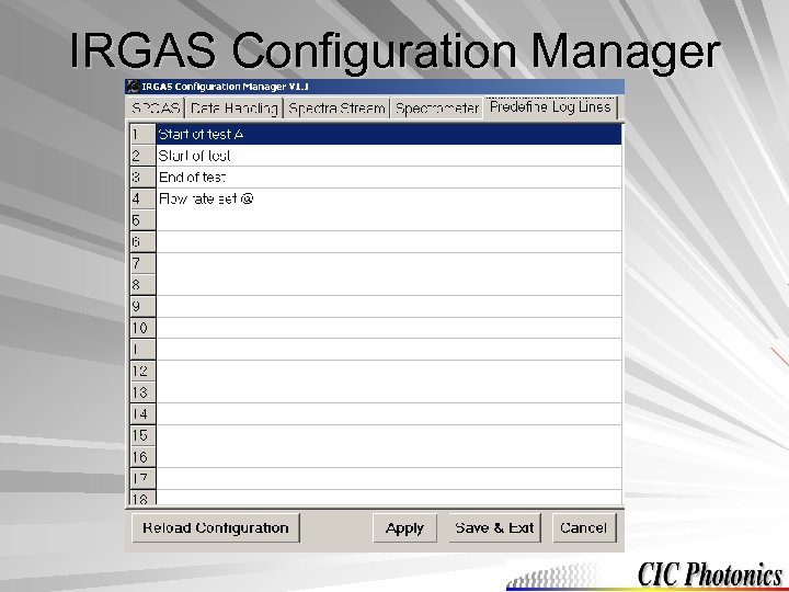 IRGAS Configuration Manager 