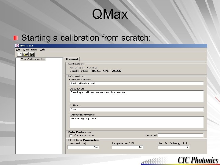 QMax Starting a calibration from scratch: 