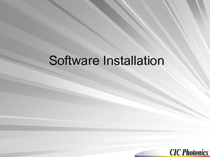 Software Installation 