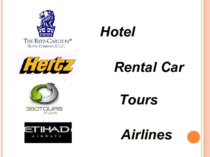 Hotel Rental Car Tours Airlines 