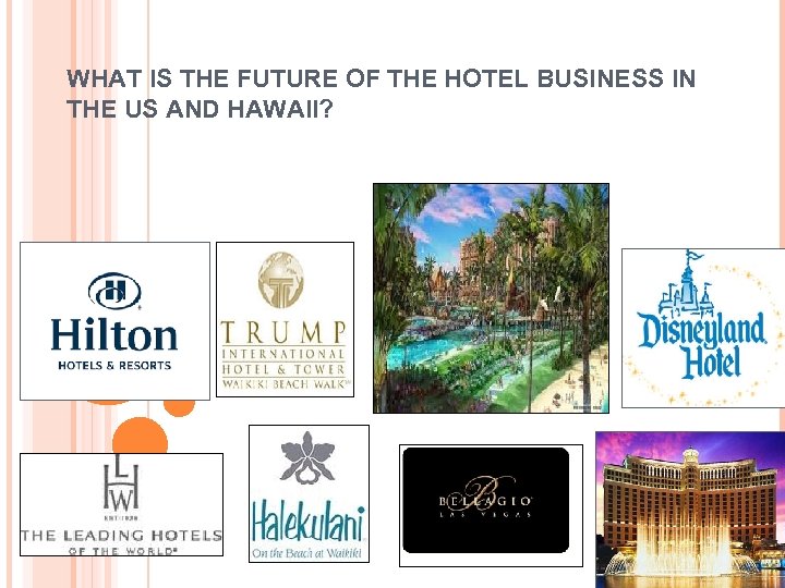 WHAT IS THE FUTURE OF THE HOTEL BUSINESS IN THE US AND HAWAII? 