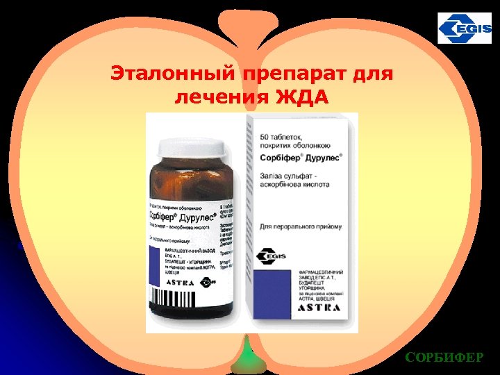 Эталонный препарат для лечения ЖДА СОРБИФЕР 
