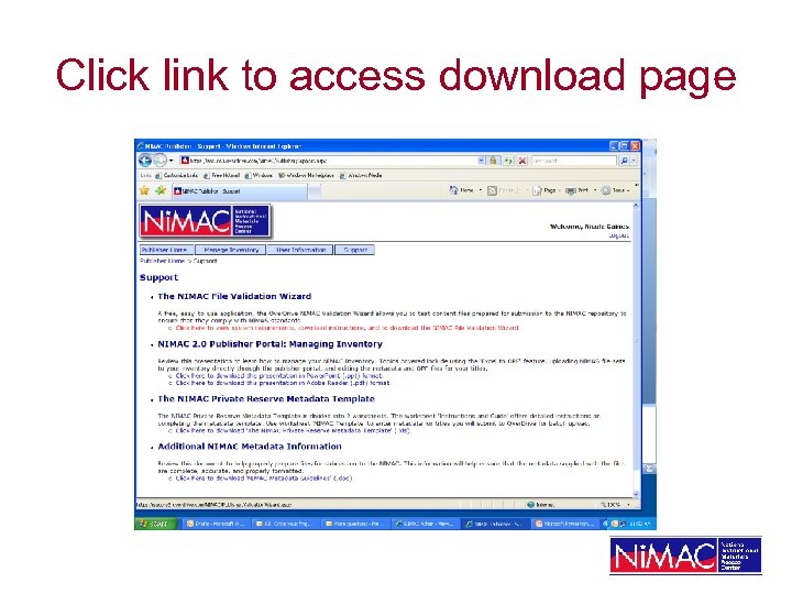 Click link to access download page 