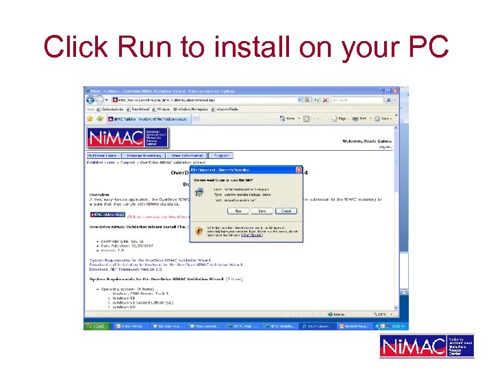 Click Run to install on your PC 