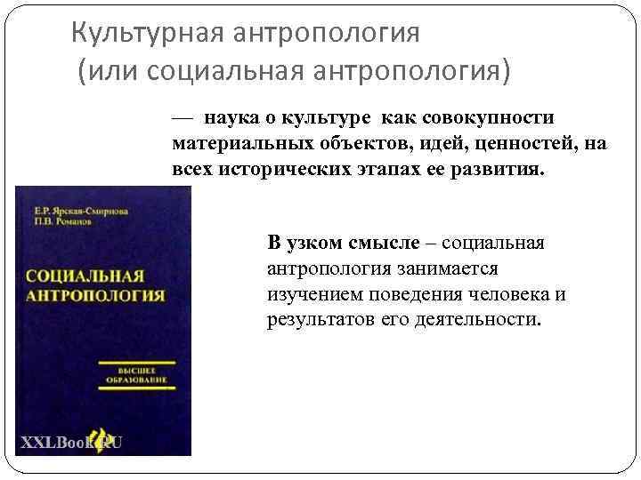 Разделы антропология социальная антропология