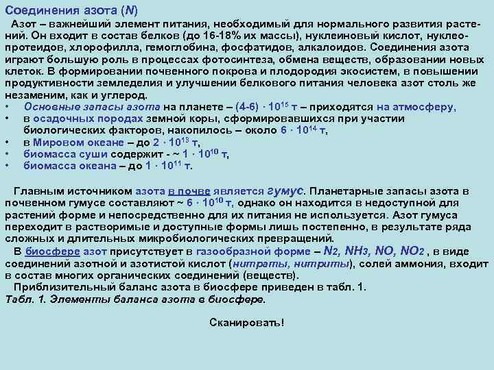 Формы соединений азота. Комплексные соединения с азотом. Важнейшие соединения азота. Соединение серы и азота. Доступные формы и источники азота.