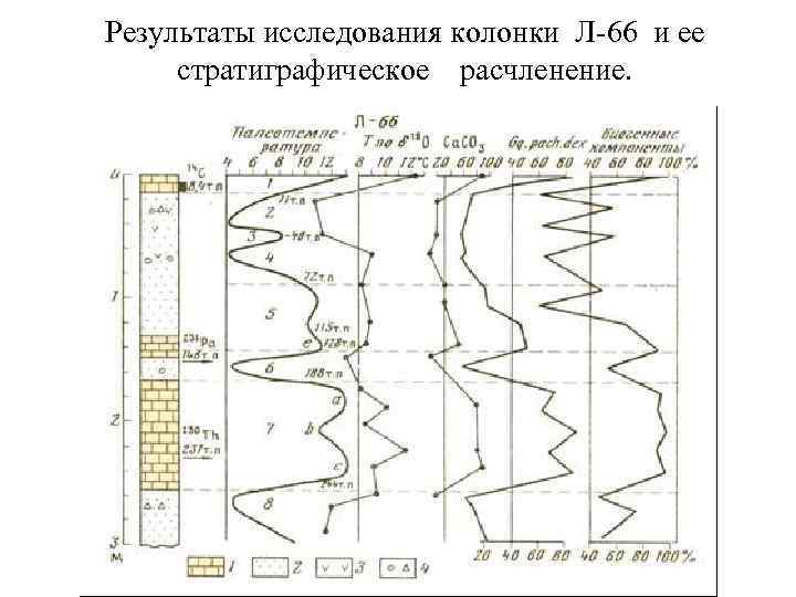 Результаты исследования колонки Л-66 и ее стратиграфическое расчленение. 