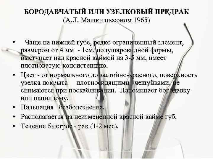 БОРОДАВЧАТЫЙ ИЛИ УЗЕЛКОВЫЙ ПРЕДРАК (А. Л. Машкиллесоном 1965) • Чаще на нижней губе, редко