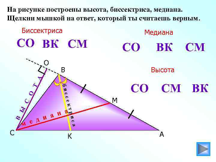 Найди медиану ряда 14 12. Построение Медианы биссектрисы и высоты. Медиана параллельна биссектрисы. Медиана определение геометрия. Рисунок по построению высот, медиан, биссектрис.