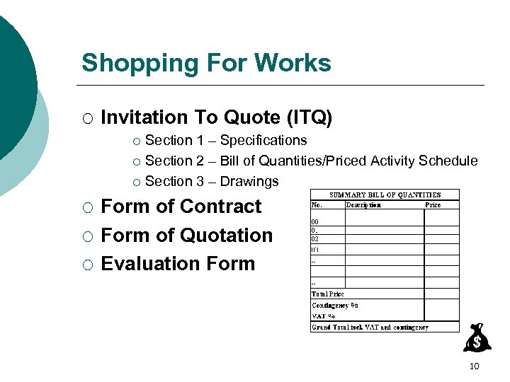 Shopping For Works ¡ Invitation To Quote (ITQ) Section 1 – Specifications ¡ Section