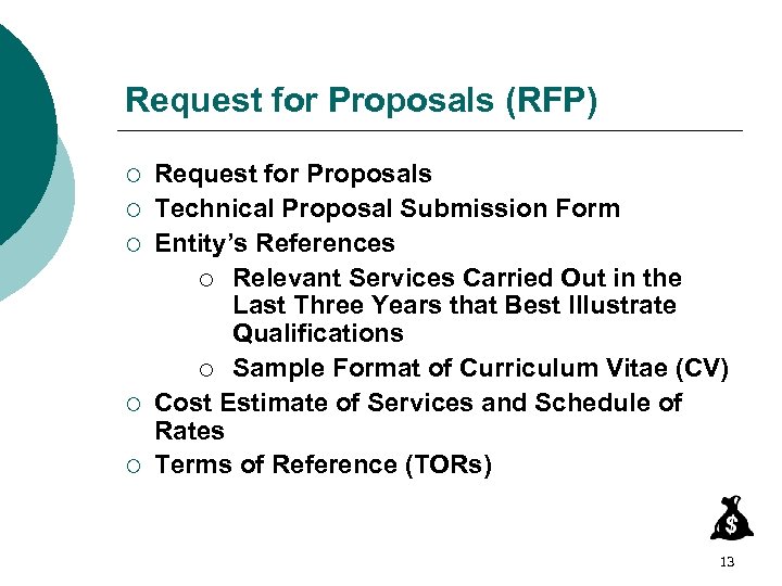 Request for Proposals (RFP) ¡ ¡ ¡ Request for Proposals Technical Proposal Submission Form