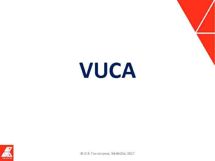 VUCA © О. В. Толстогузов, ЭФФКОМ, 2017 