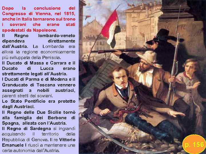 Dopo la conclusione del Congresso di Vienna, nel 1815, anche in Italia tornarono sul