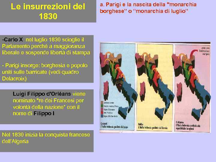 Le insurrezioni del 1830 -Carlo X nel luglio 1830 scioglie il Parlamento perché a