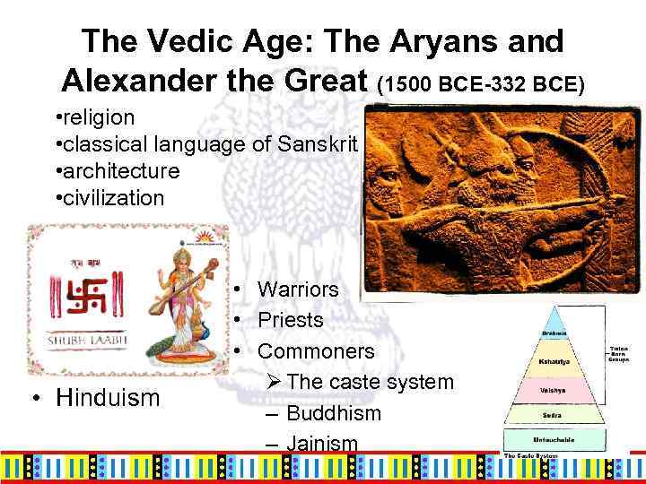 The Vedic Age: The Aryans and Alexander the Great (1500 BCE-332 BCE) • religion