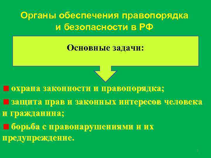 Органами обеспечивают правопорядок