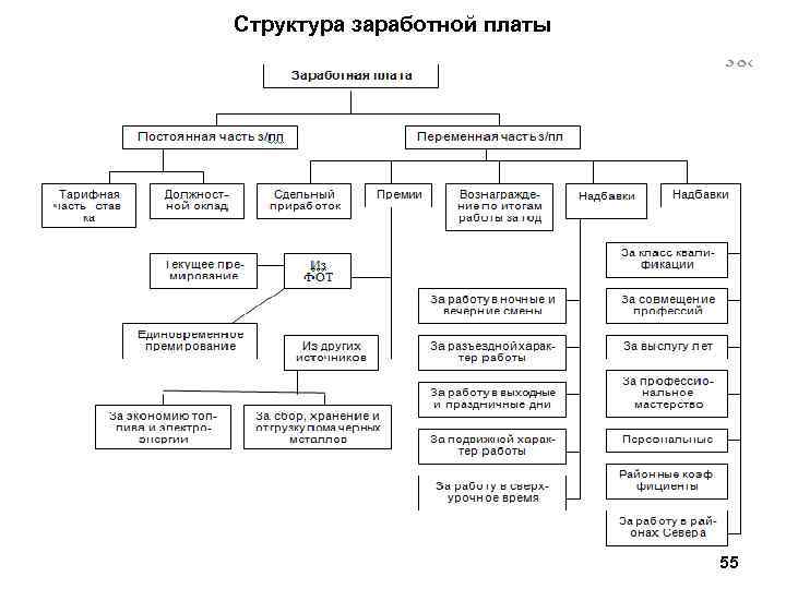 Структура заработной платы 55 