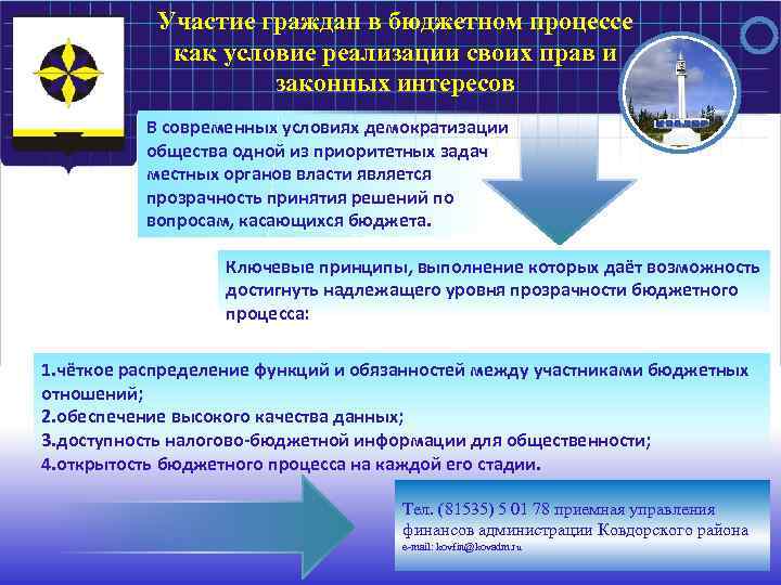 Участие граждан в бюджетном процессе как условие реализации своих прав и законных интересов В