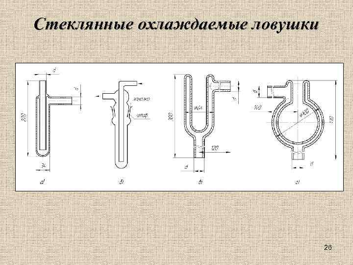 Стеклянные охлаждаемые ловушки 26 