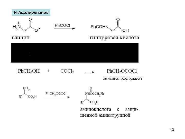 N-Ацилирование бензилхлорформиат 13 