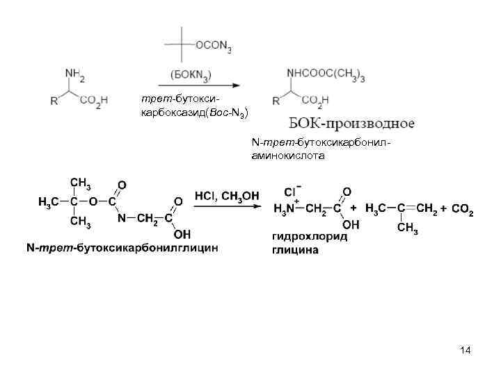 трет-бутоксикарбоксазид(Boc-N 3) N-трет-бутоксикарбониламинокислота 14 
