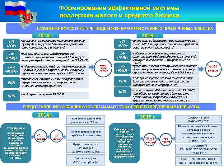 Формирование эффективной системы поддержки малого и среднего бизнеса РАЗВИТИЕ ИНФРАСТРУКТУРЫ ПОДДЕРЖКИ МАЛОГО И СРЕДНЕГО