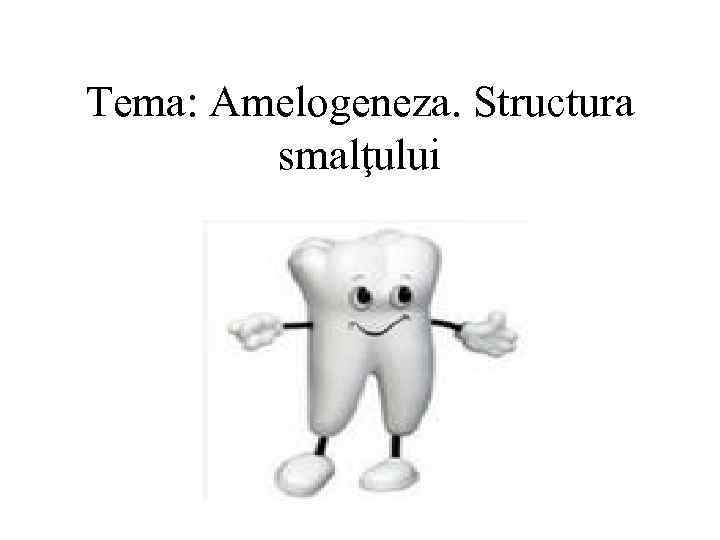 Tema: Amelogeneza. Structura smalţului 