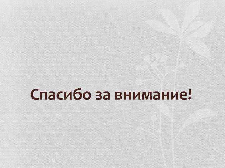 Спасибо за внимание! 