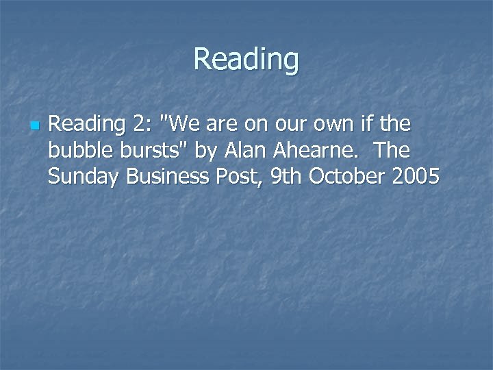 Reading n Reading 2: 