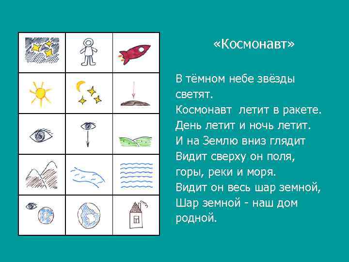  «Космонавт» В тёмном небе звёзды светят. Космонавт летит в ракете. День летит и