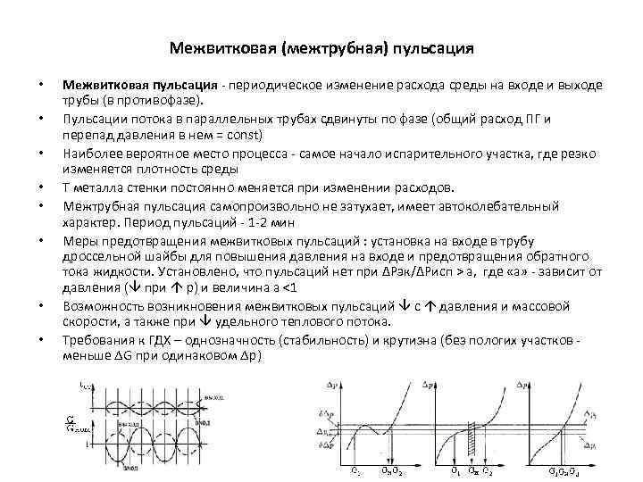 Межвитковая (межтрубная) пульсация • • Межвитковая пульсация - периодическое изменение расхода среды на входе