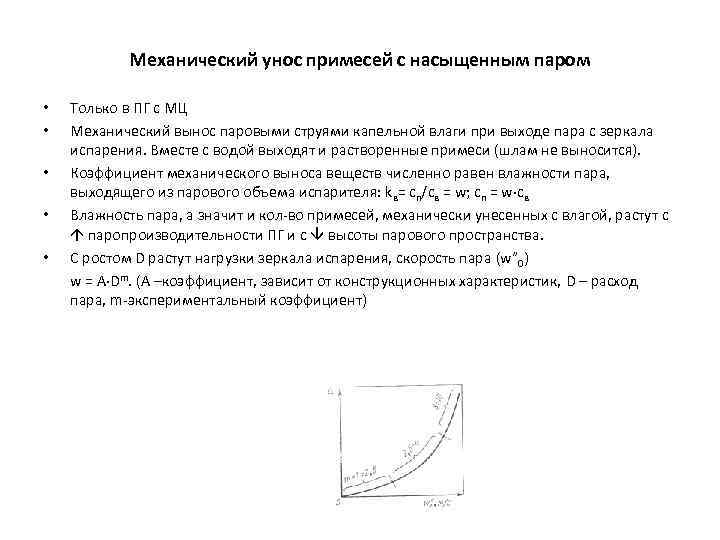 Механический унос примесей с насыщенным паром • • • Только в ПГ с МЦ