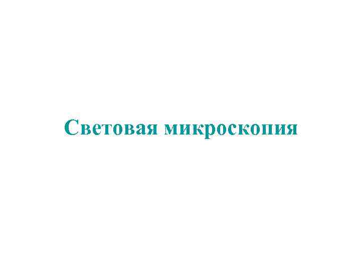 Световая микроскопия 