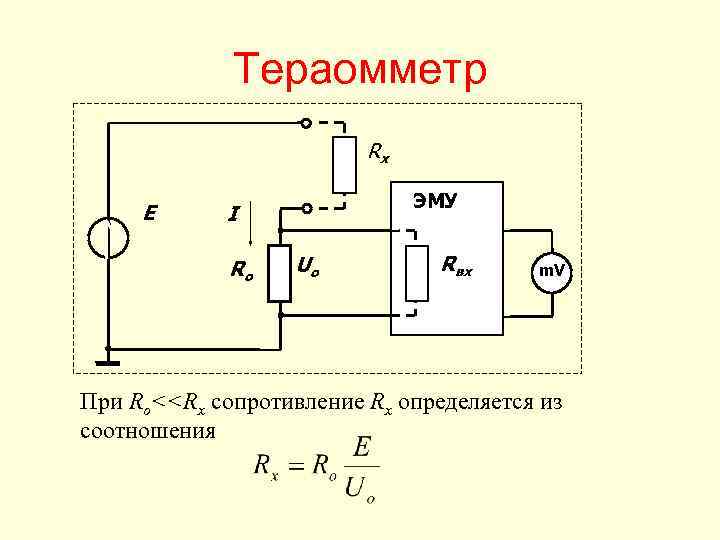 Схема измерения больших сопротивлений