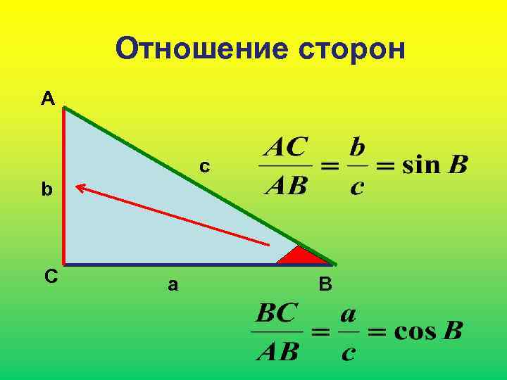 Отношение сторон А c b С a В 