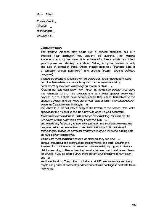 Virus Effect Yankee Doodle _ Cascade _ Michelangelo _ Jerusalem B _ Computer viruses