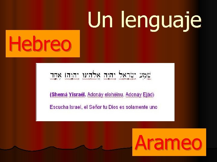 Hebreo Un lenguaje Arameo 