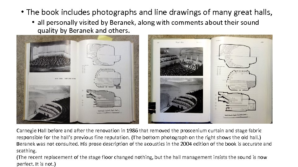  • The book includes photographs and line drawings of many great halls, •