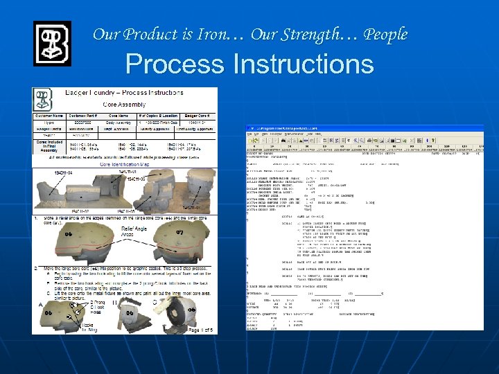 Our Product is Iron… Our Strength… People Process Instructions 