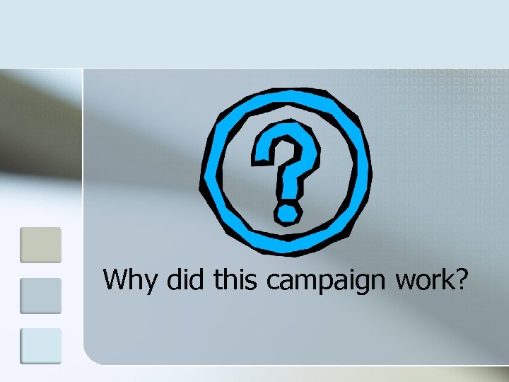 Why did this campaign work? 