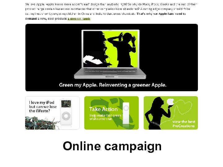 Green my Apple Online campaign 