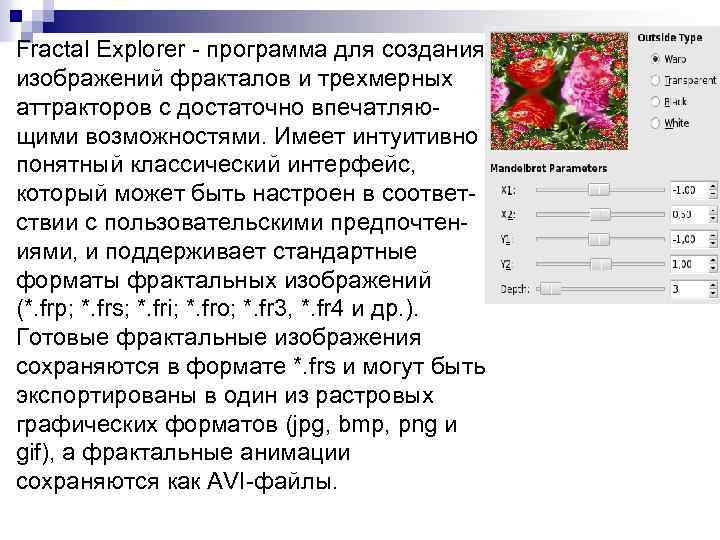 Программа создания фрактальных изображений