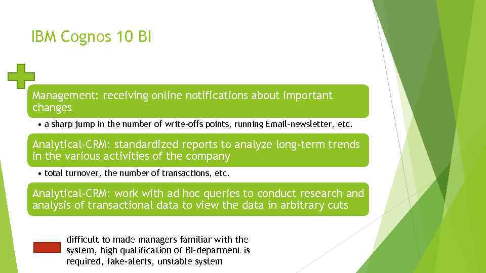 IBM Cognos 10 BI Management: receiving online notifications about important changes • a sharp