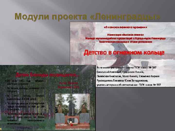 Модули проекта «Ленинградцы» 